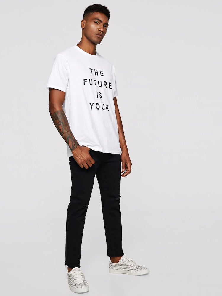Maglietta Pullover Con Stampa Slogan