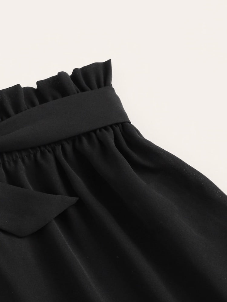 Shorts Con Cintura E Vita A Volant Sovrapposti