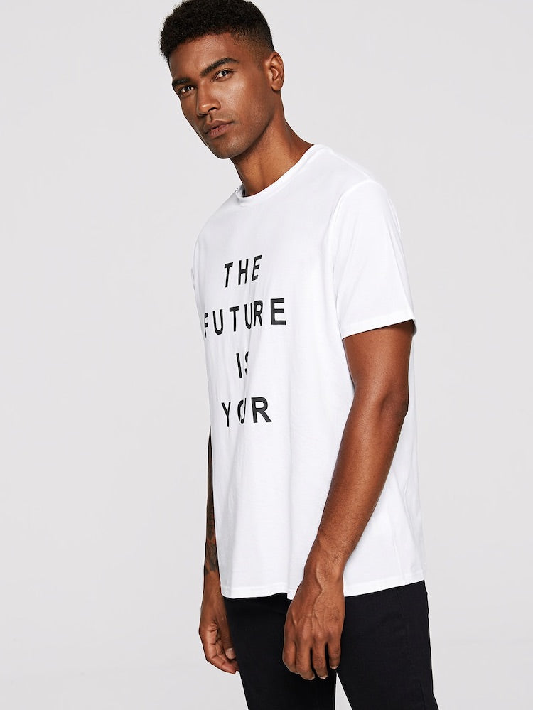 Maglietta Pullover Con Stampa Slogan