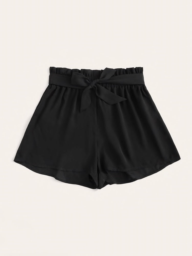 Shorts Con Cintura E Vita A Volant Sovrapposti