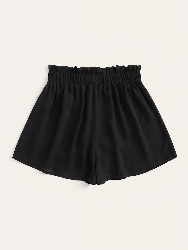 Shorts Con Cintura E Vita A Volant Sovrapposti