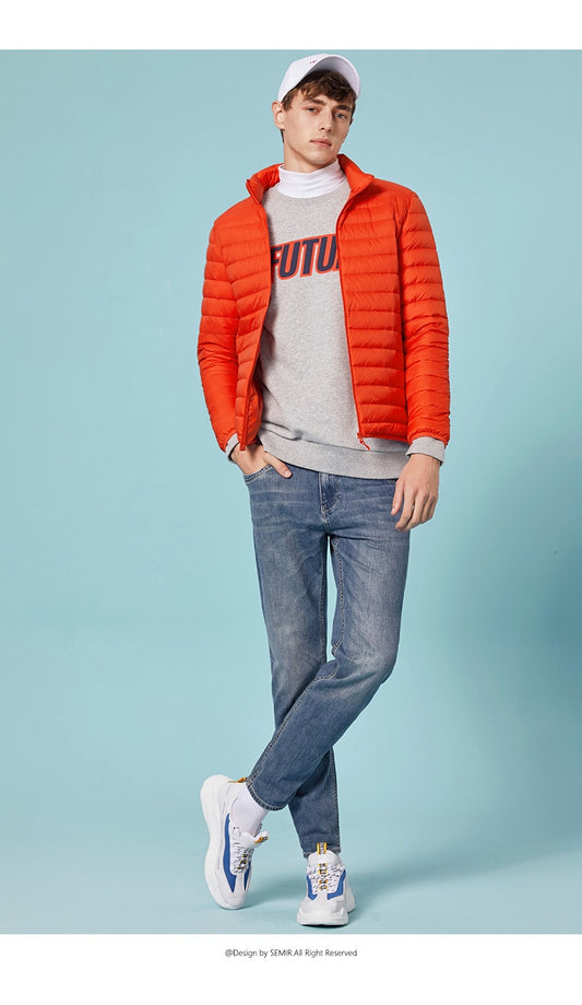 Piumino sottile a righe senza cappuccio