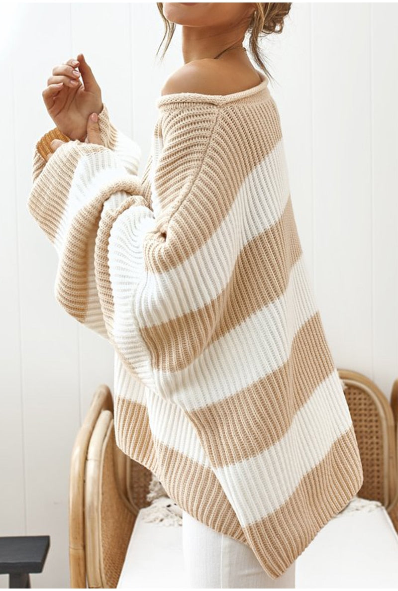 Maglione Loose Fit a righe larghe