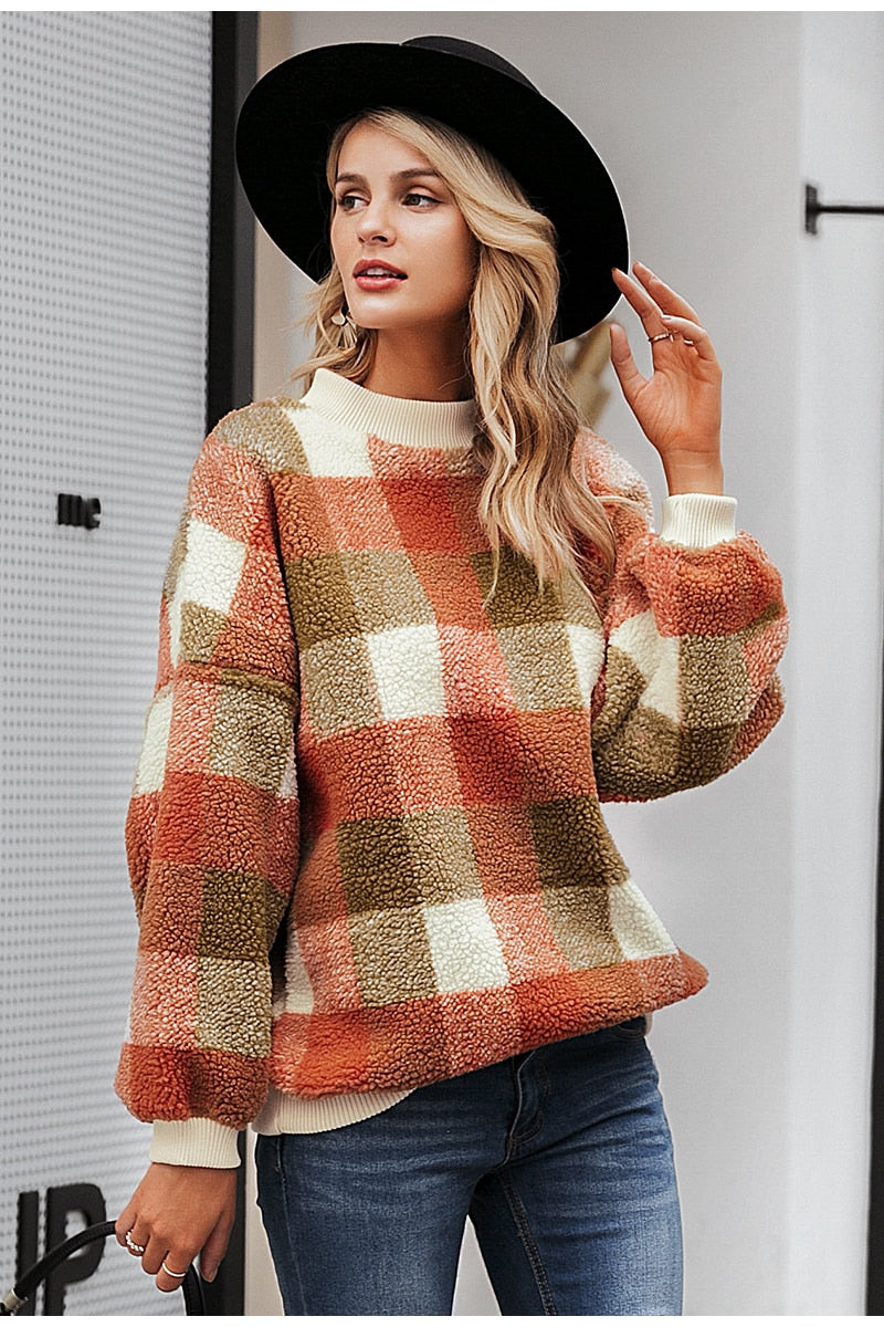 Maglione in lana a quadrettoni