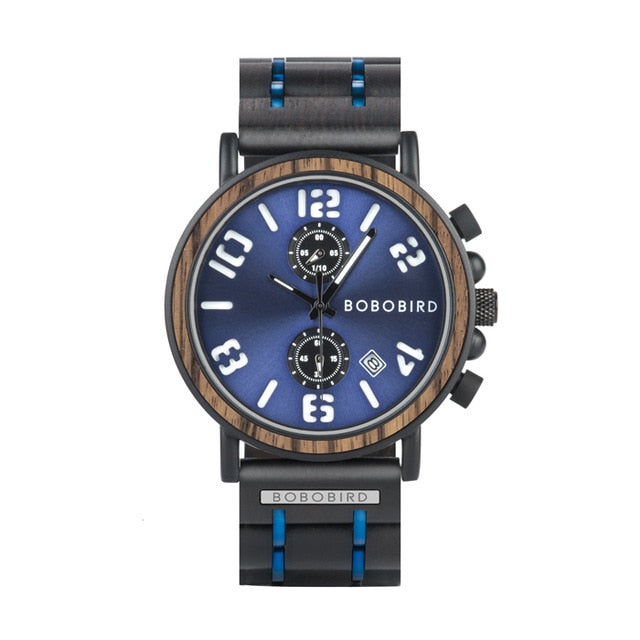 Orologio in legno con sfondo lucido