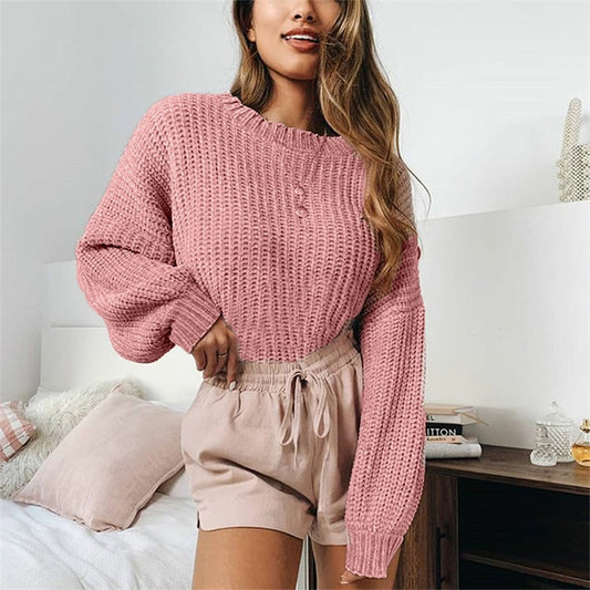 Pullover a manica lunga con collo semi alto