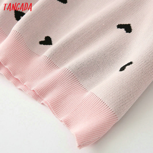 Completo donna con gonna lunga e trama a cuori