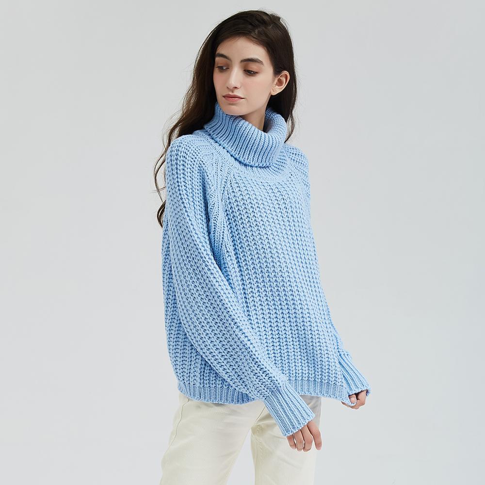 Maglione a collo alto con trama a catena