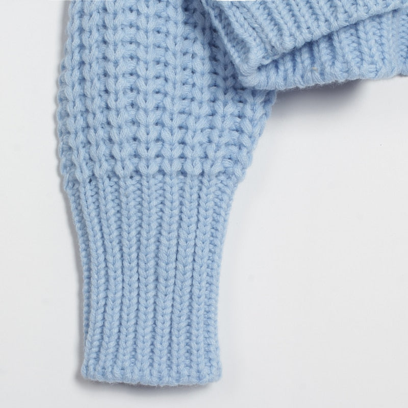Maglione a collo alto con trama a catena