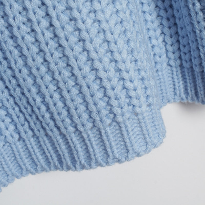 Maglione a collo alto con trama a catena