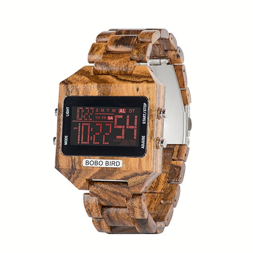 Orologio in legno digitale LED