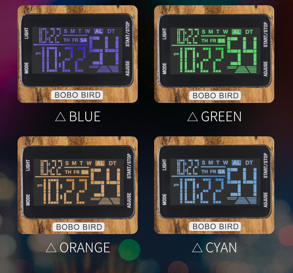 Orologio in legno digitale LED