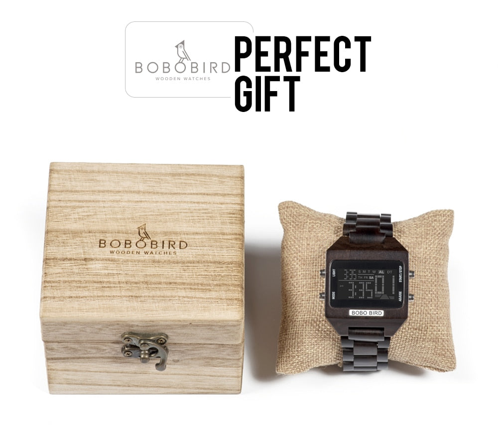 Orologio in legno digitale LED