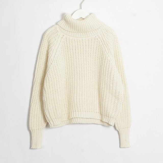 Maglione a collo alto con trama a catena