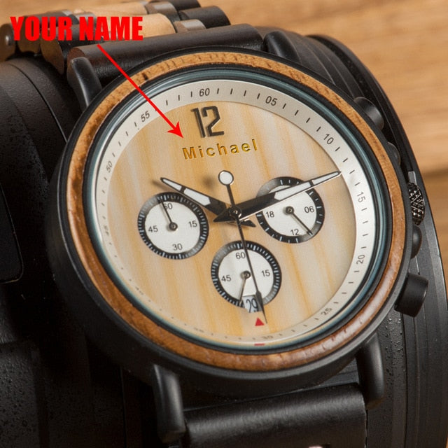 Orologio in legno bicolore personalizzabile