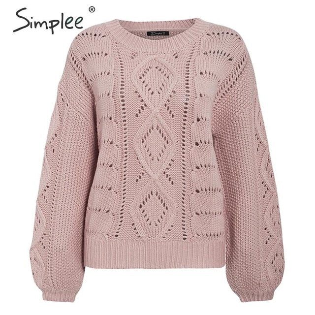 Maglione con disegno ricamato a rombi