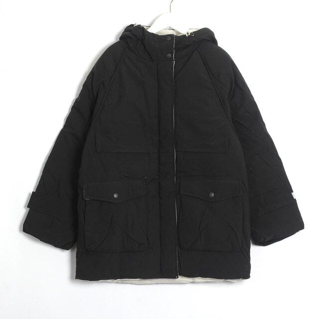 Parka con tastoni frontali