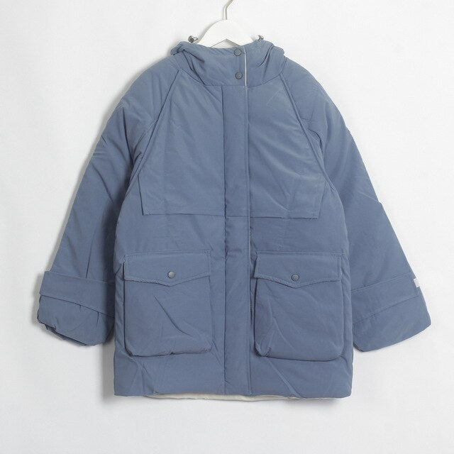 Parka con tastoni frontali