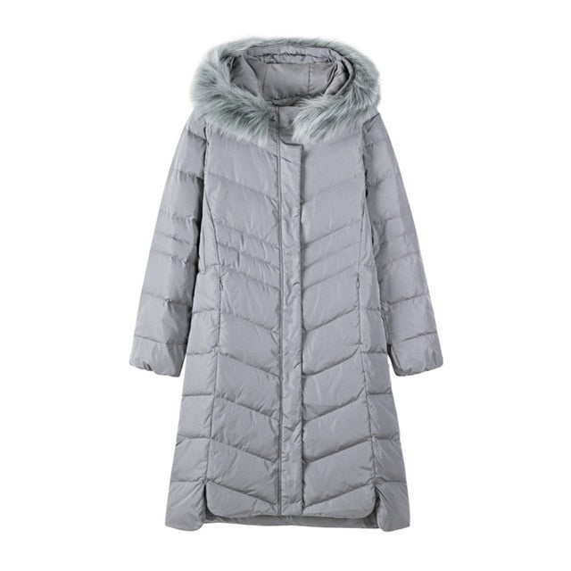 Cappotto lungo con cappuccio e tasche laterali