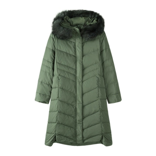 Cappotto lungo con cappuccio e tasche laterali