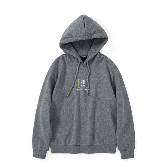 Felpa con cappuccio e stampa "RECORD"