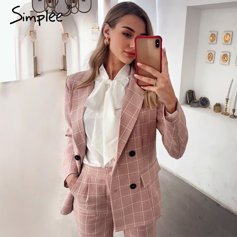 Completo a scacchi Pantalone + Blazer