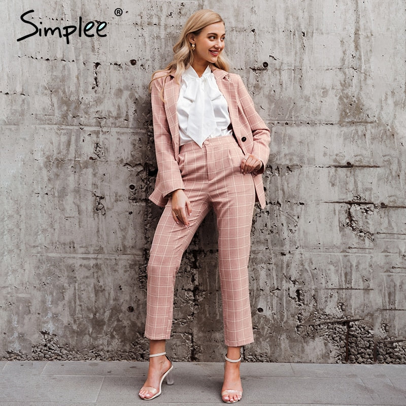 Completo a scacchi Pantalone + Blazer
