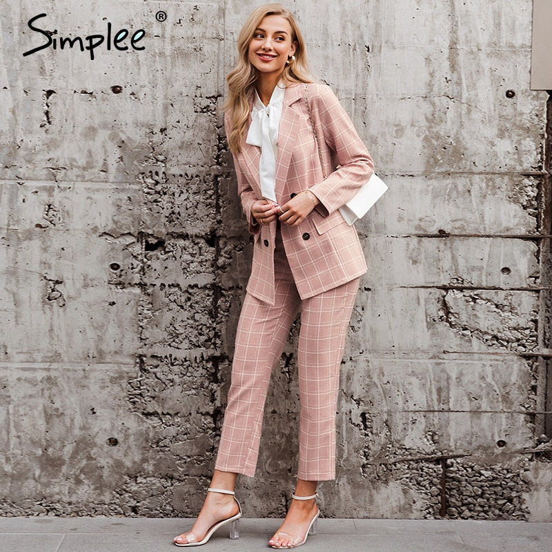 Completo a scacchi Pantalone + Blazer