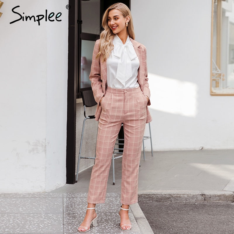 Completo a scacchi Pantalone + Blazer