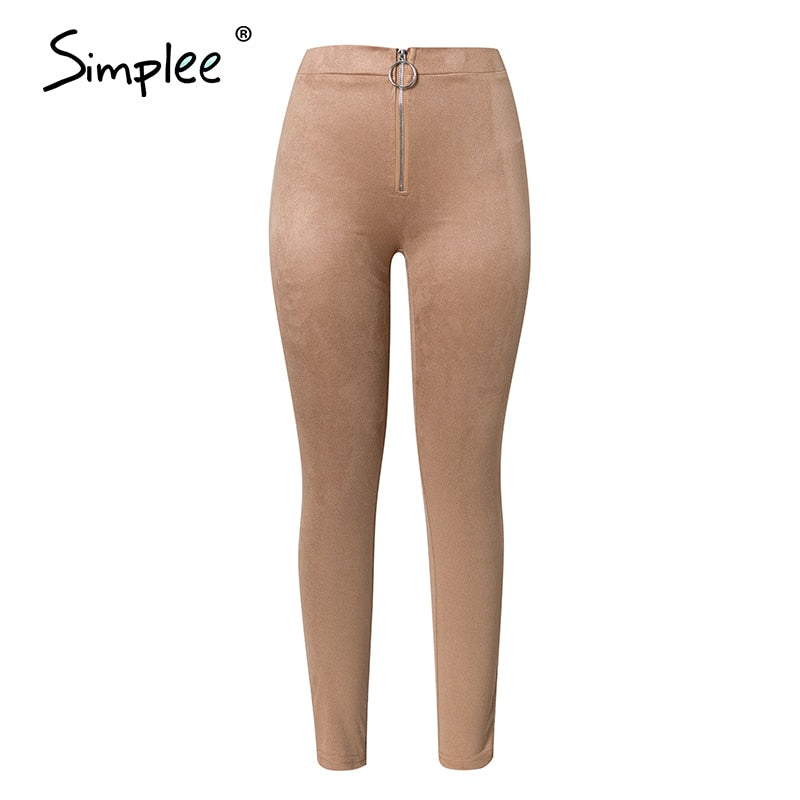 Pantalone a vita alta skinny con zip