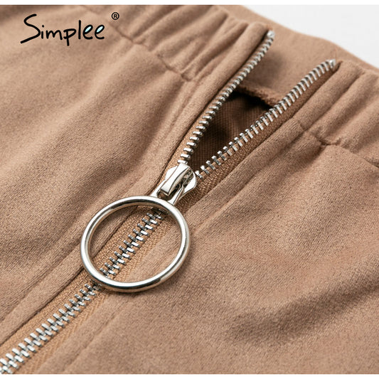 Pantalone a vita alta skinny con zip