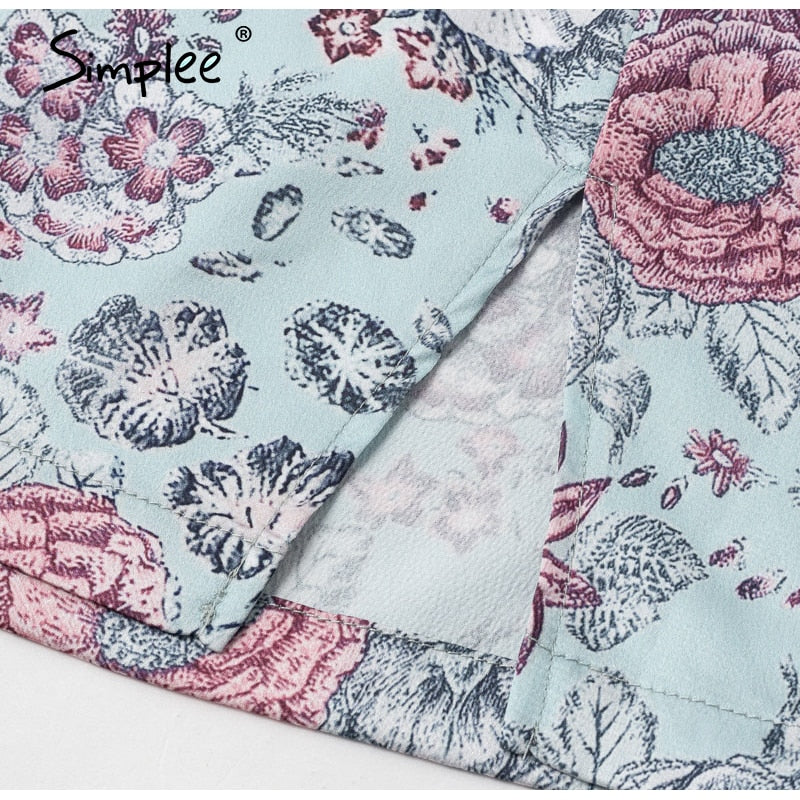 Gonna midi a stampa floreale con disegno floreale e mini spacco
