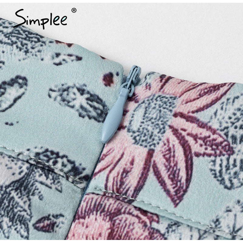 Gonna midi a stampa floreale con disegno floreale e mini spacco