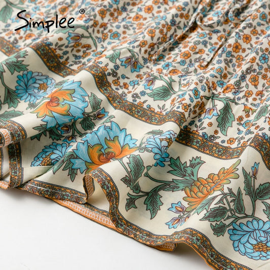 Gonna Bohemian con disegno a fiori