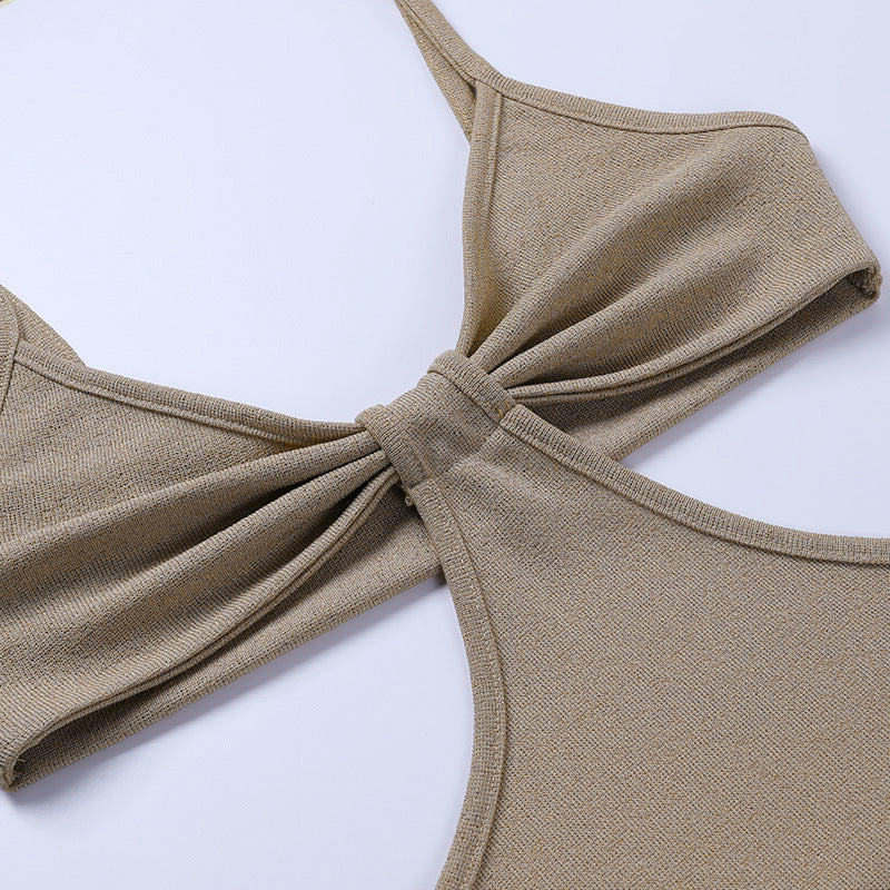 Vestito Lungo Cut Out a Bretelle