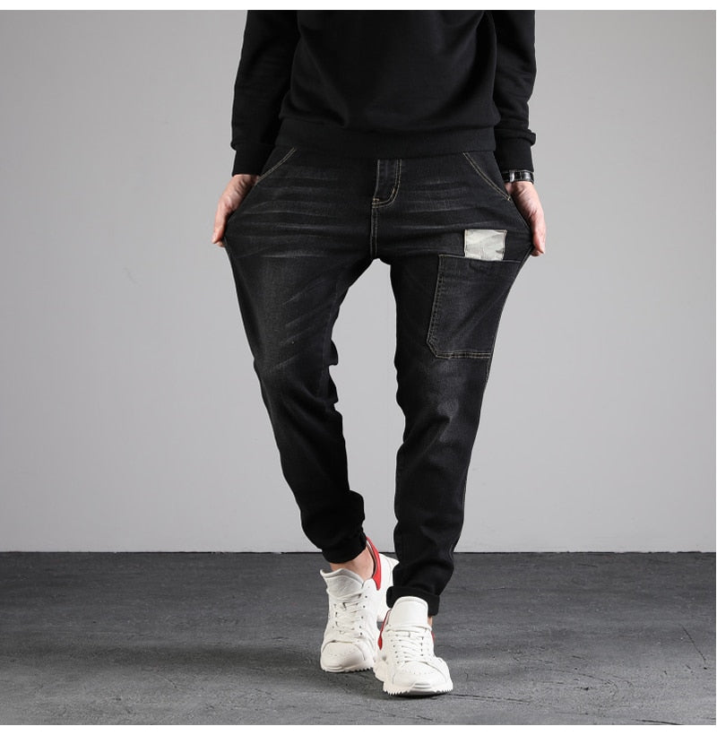 Jeans a vita bassa tasca America con tascone frontale