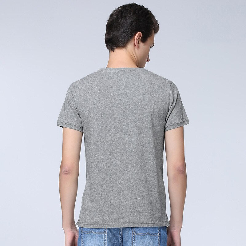 T-Shirt a mezza manica con taschino sul petto in jeans