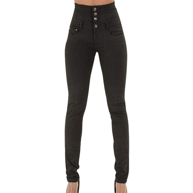 Jeans a vita alta Skinny Fit chiusura a 4 bottoni