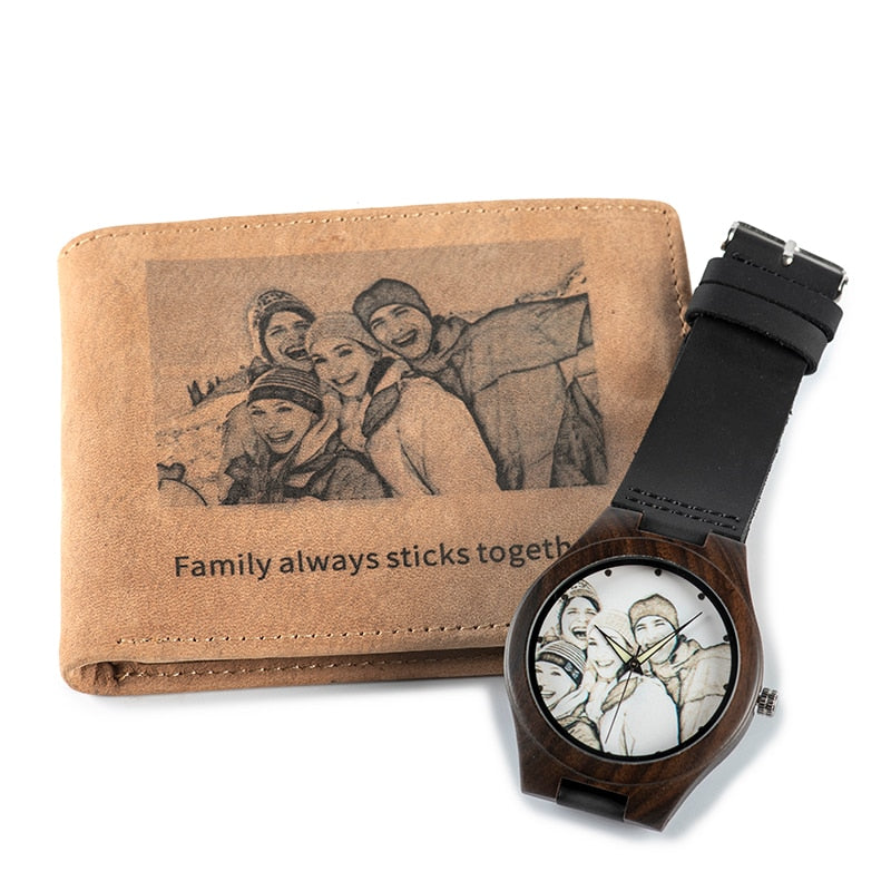 Set Regalo Orologio + Portafoglio personalizzabili con foto e testo