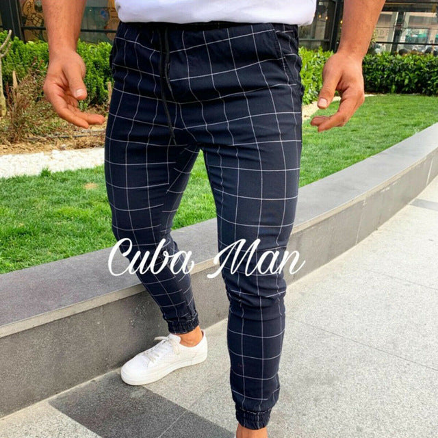 Pantalone Slim Fit a quadrettoni