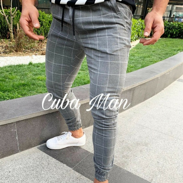 Pantalone Slim Fit a quadrettoni
