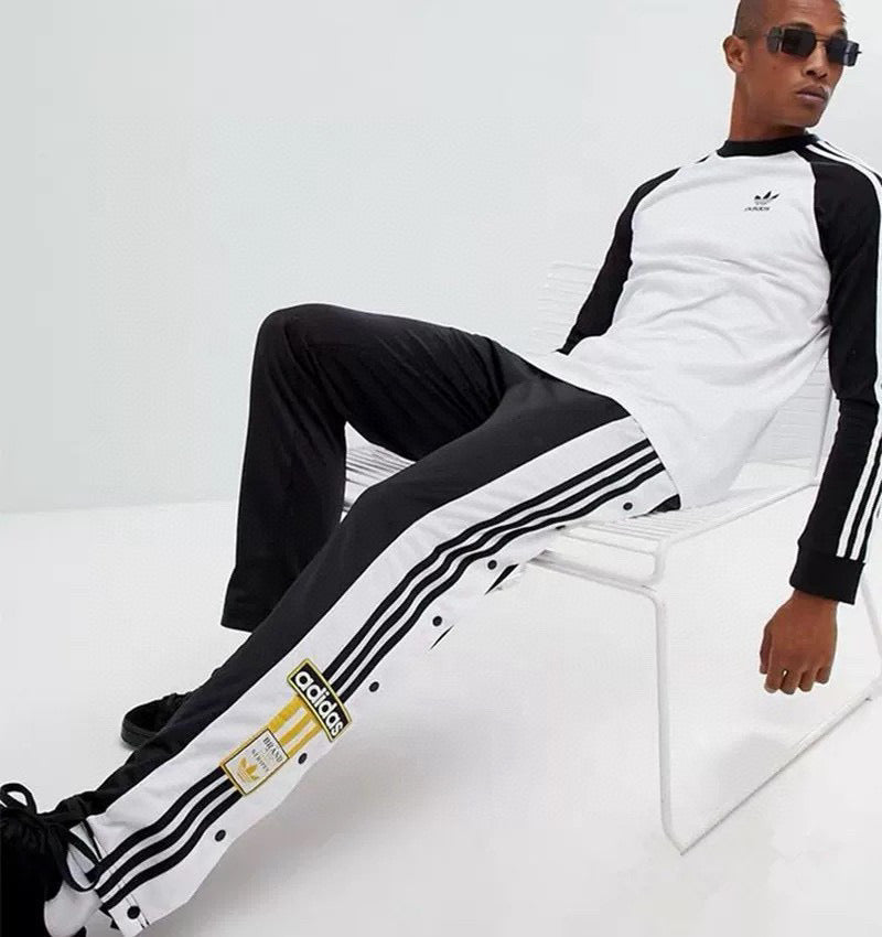 Adidas Pantalone Tuta Con apertura laterale a bottoni