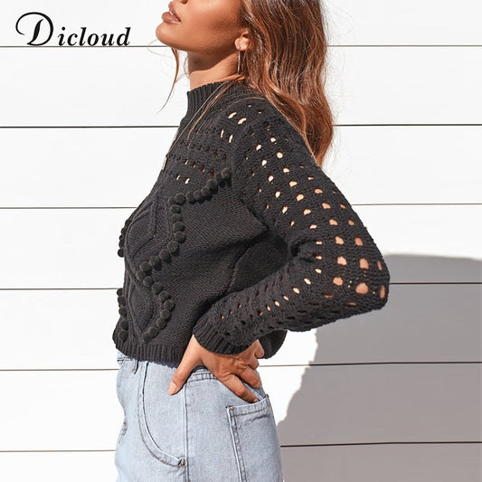 Maglione con effetto 3D bucherellato