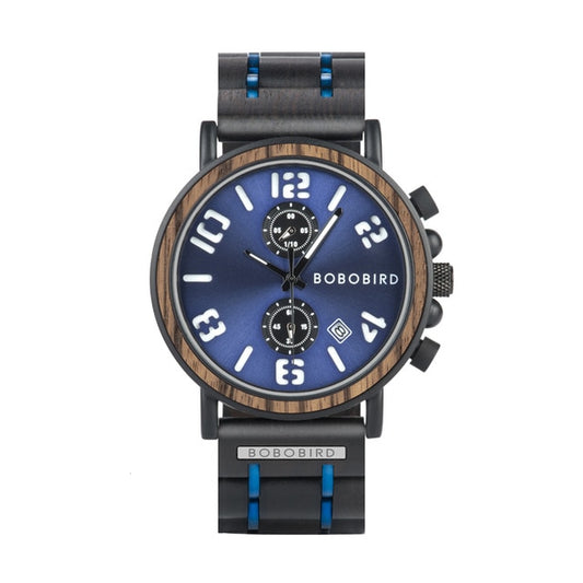 Orologio in legno con sfondo lucido