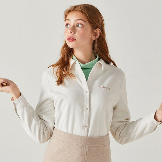 Camicetta con trama a costine