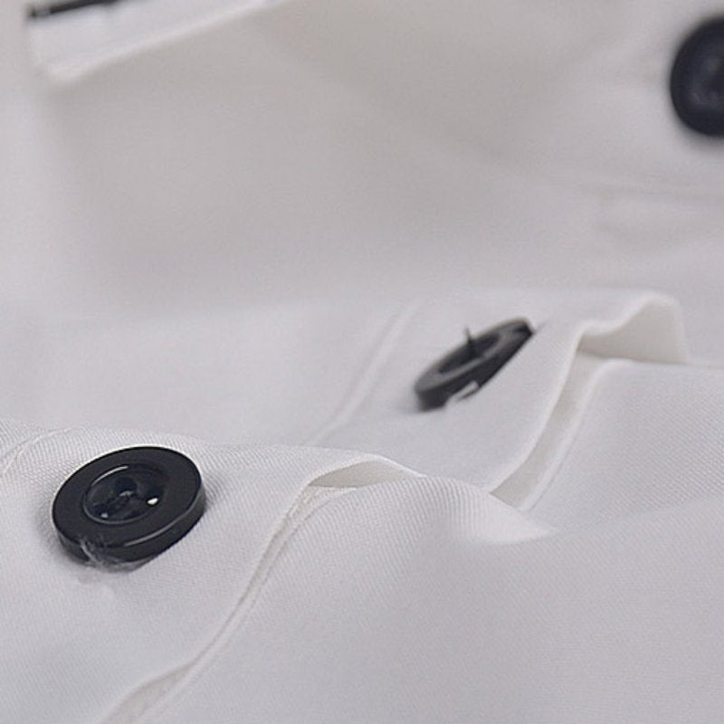 Camicetta in Chiffon bianca con dettagli e bottoni neri