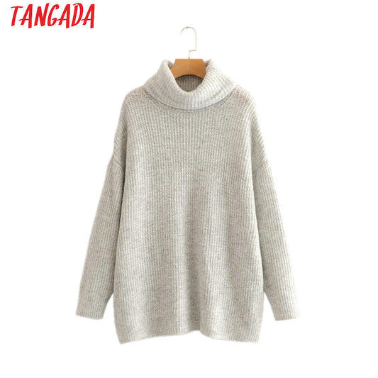 Maglione lungo con collo alto