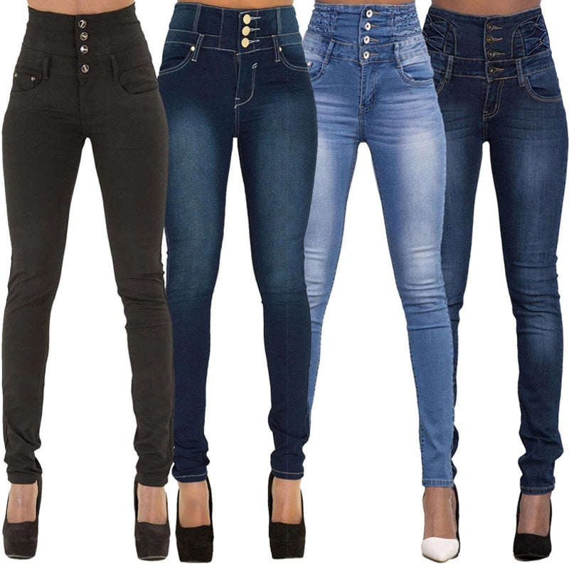 Jeans a vita alta Skinny Fit chiusura a 4 bottoni